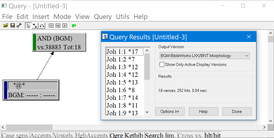 BibleWorks 6.0 query